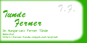 tunde ferner business card